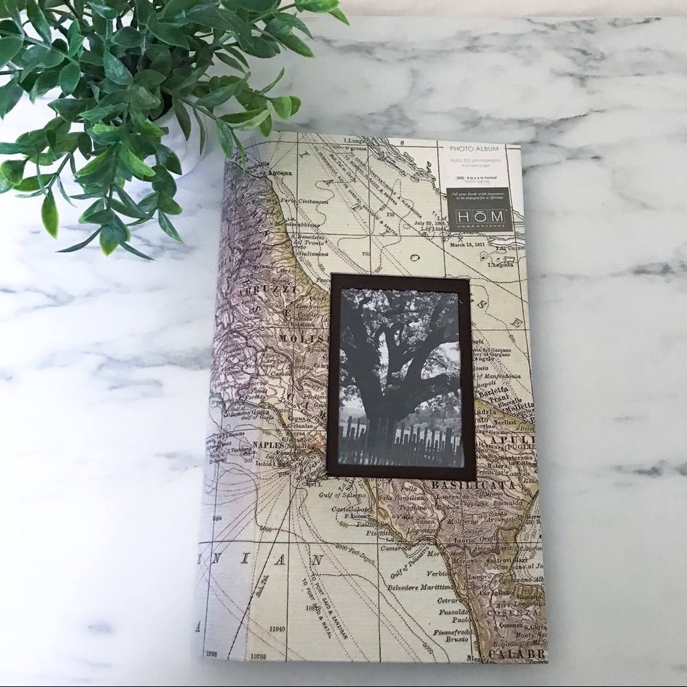 Vintage Map Photo Album Holds 300 4x6 Photos
